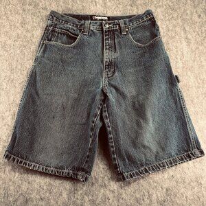 Southpole Mens Size 32 Baggy Denim Shorts Y2K Skater Carpenter Jeans